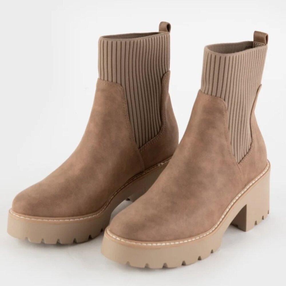 DOLCE VITA Tyler Sweater Knit Womens Boots - MUSHROOM